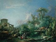Francois Boucher The Gallant Fisherman, known as Landscape with a Young Fisherman oil painting artist